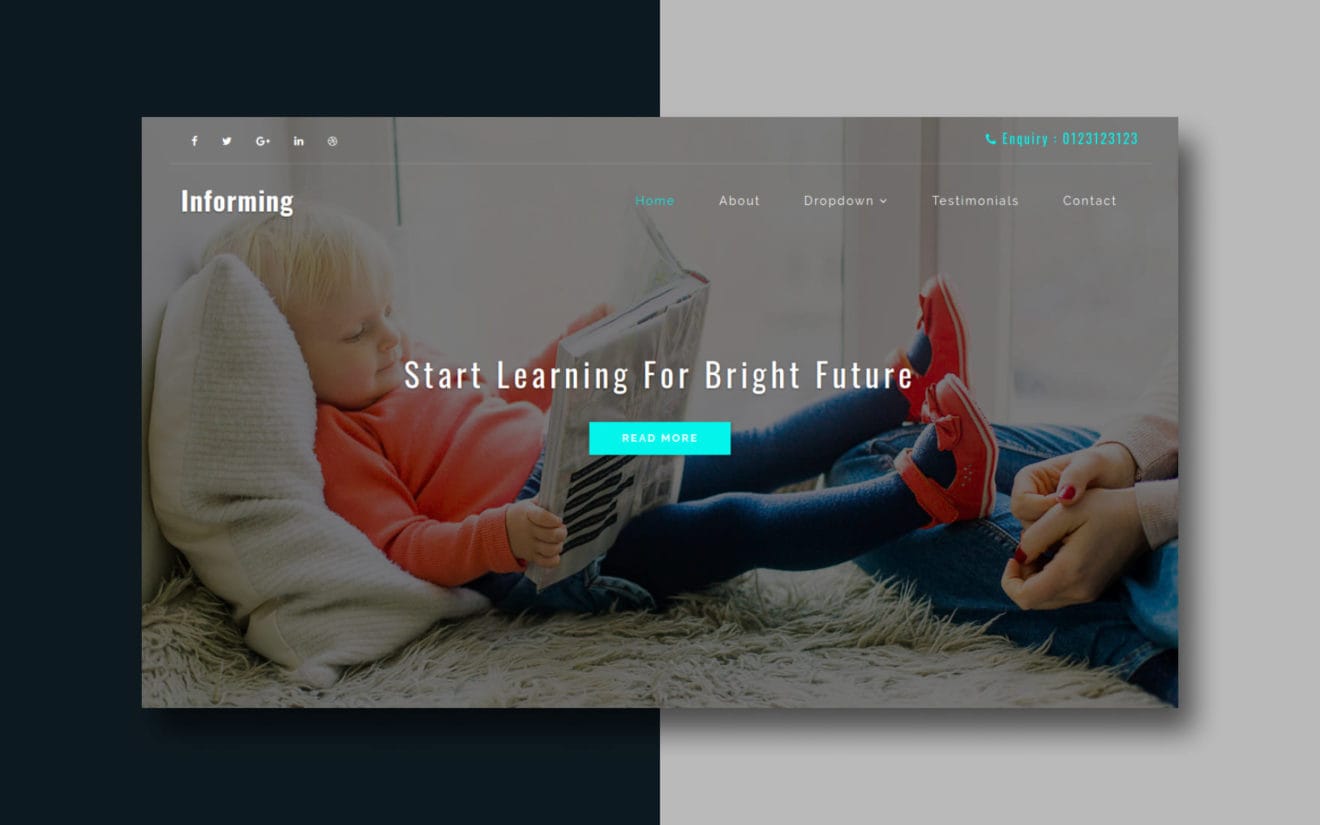 Informing an Education Category Bootstrap Responsive Web Template
