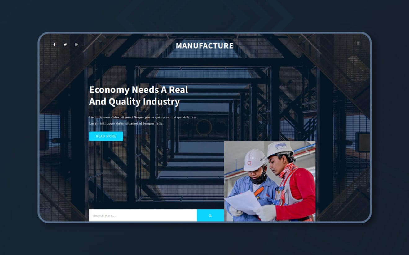Manufacture Industrial Category Bootstrap Responsive Web Template