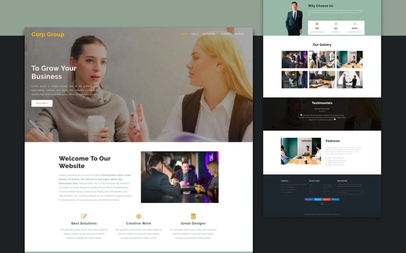 Corp Group – Corporate Category Bootstrap Responsive Website Template