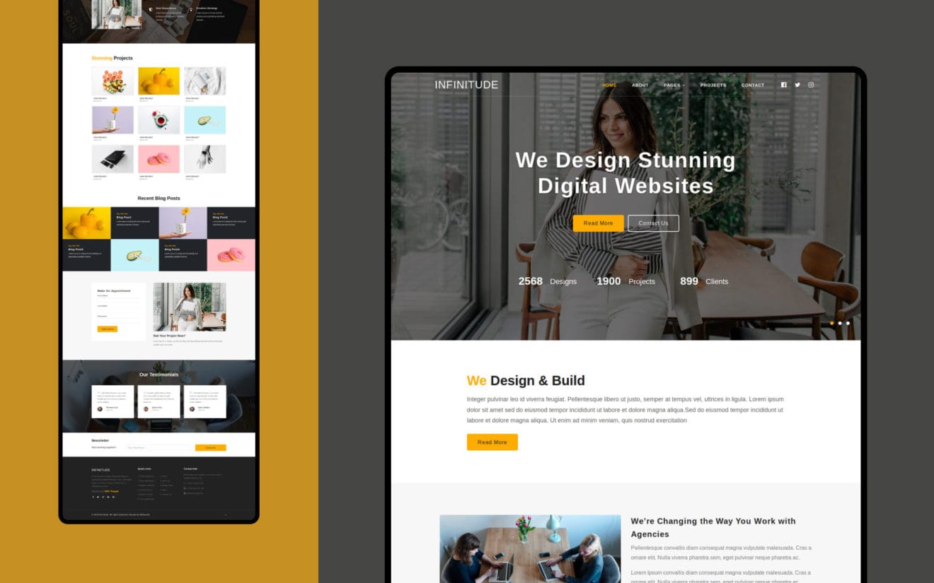 Infinitude – Corporate Category Bootstrap Responsive Website Template