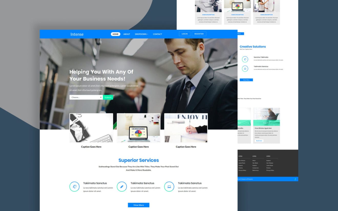 Intense – Corporate Category Flat Bootstrap Responsive Website Template