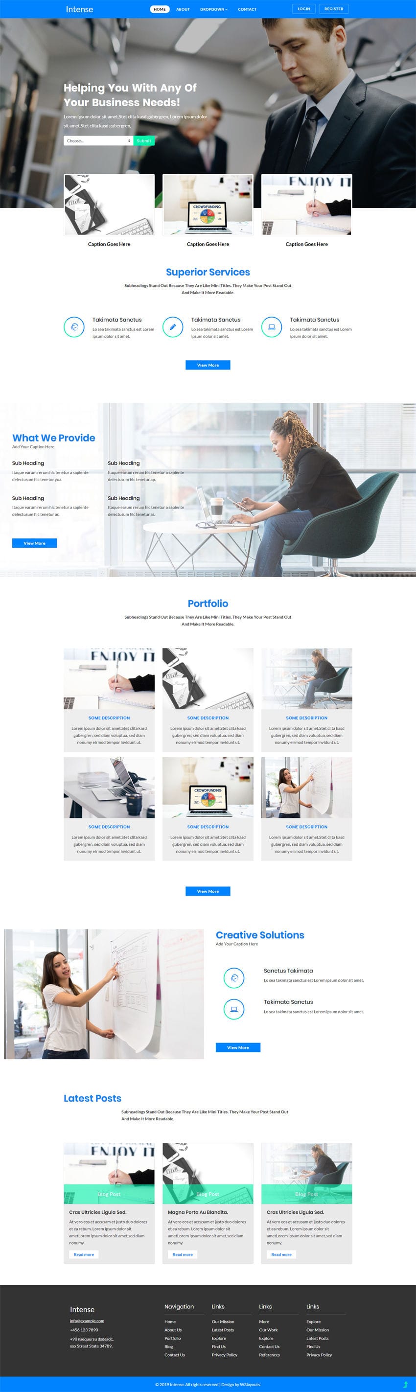 Intense - Business category Corporate website template for SMBs and Enterprises