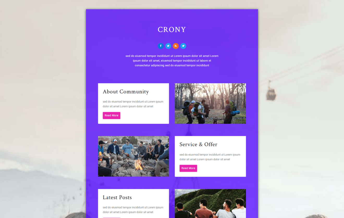 Crony – Community Category Bootstrap Responsive Web Template
