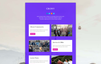 Crony - Community Category Bootstrap Responsive Web Template