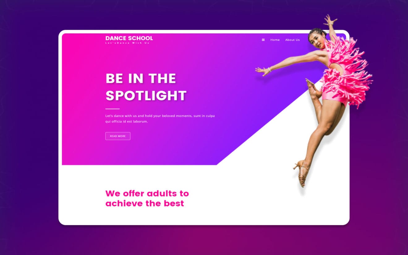 Dance School an Entertainment Category Web Template