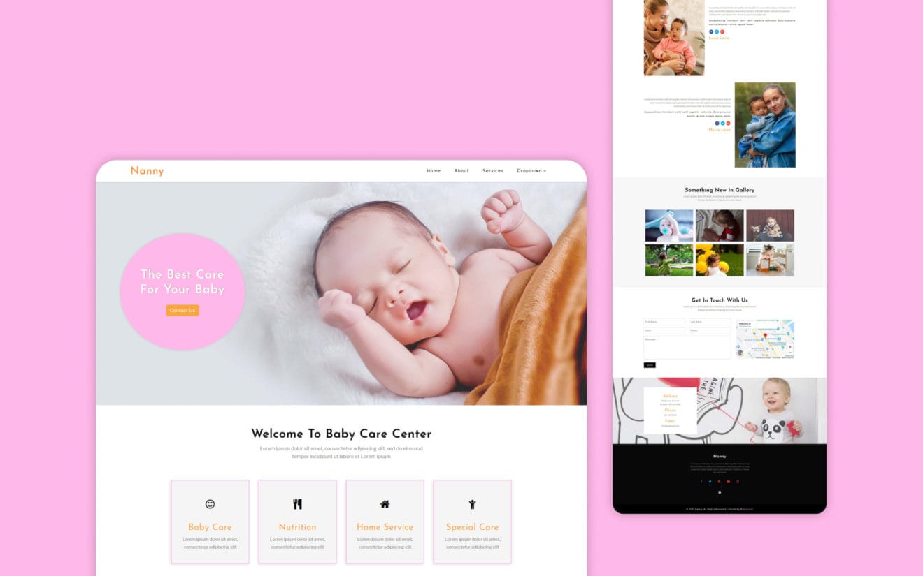 Nanny – Society and People Category Bootstrap Responsive Website Template