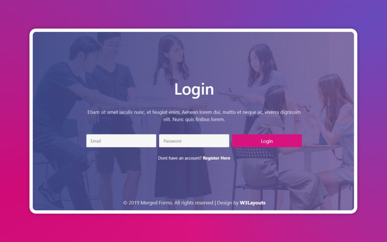 Merged Signup Forms and Login Forms – Responsive Widget Template