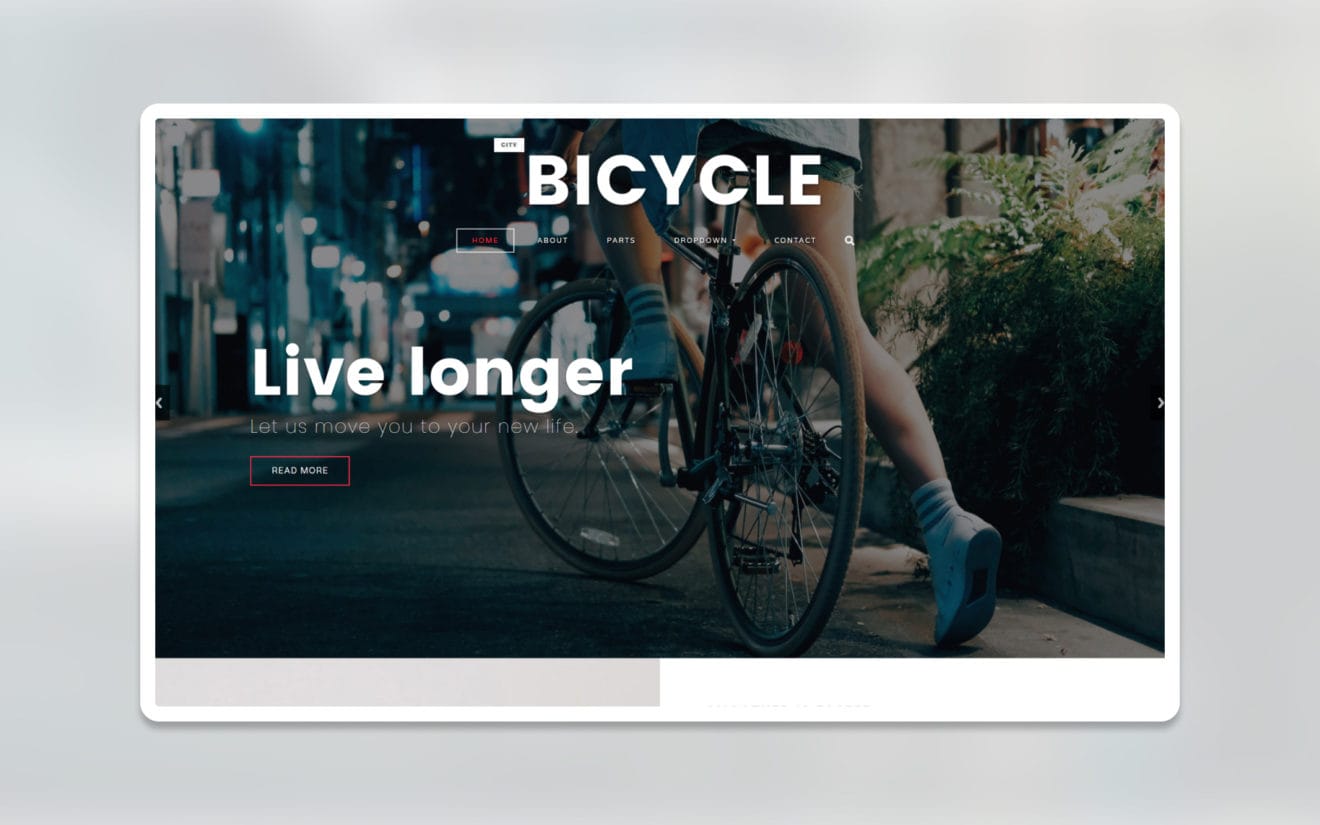 city bicycle ecommerce website template