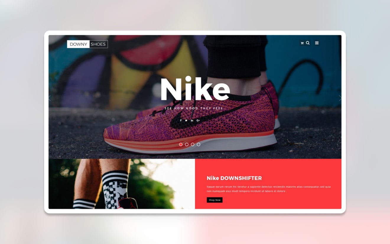 downy shoes ecommerce website template