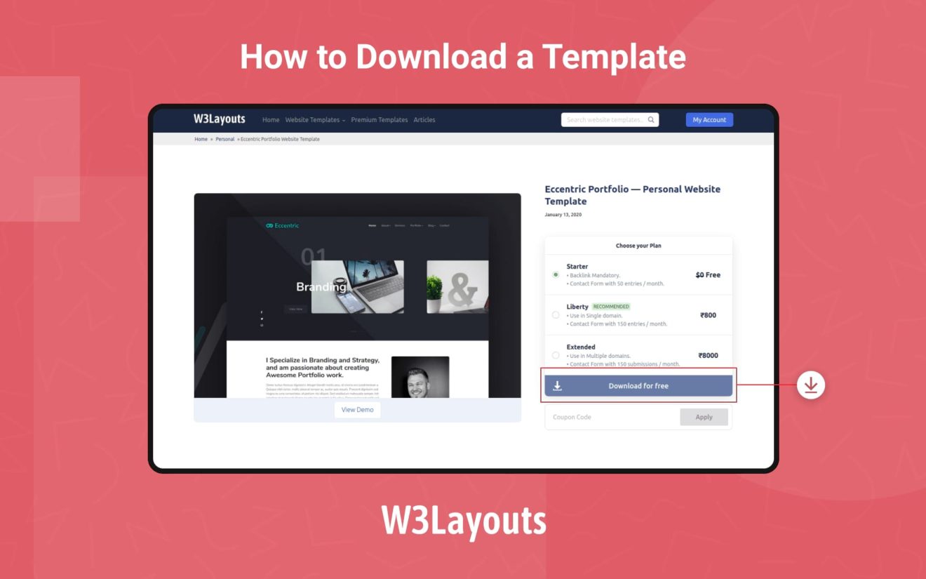 How to download a website template on w3layouts