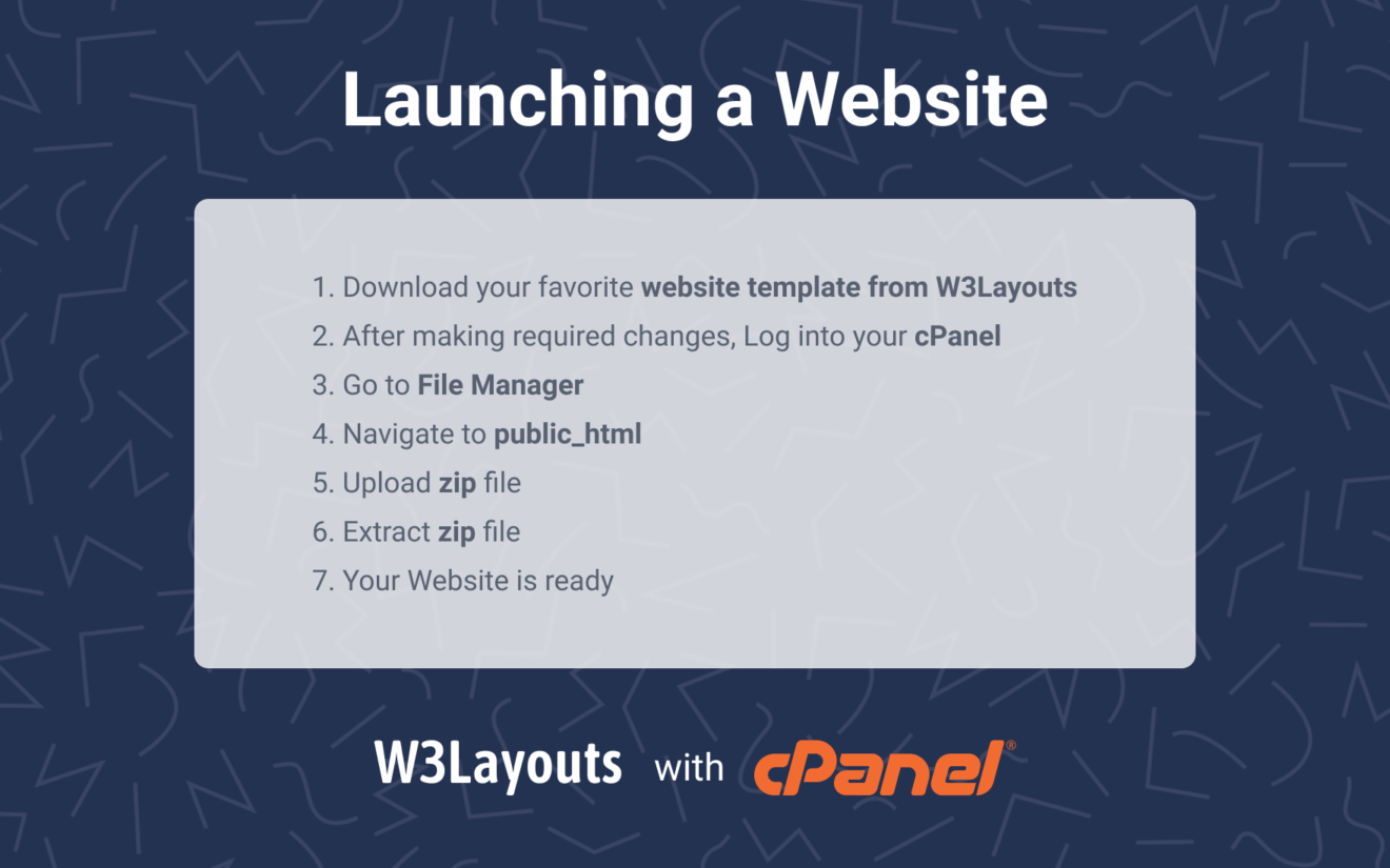 How to make a website live with cPanel Hosting using w3layouts web template