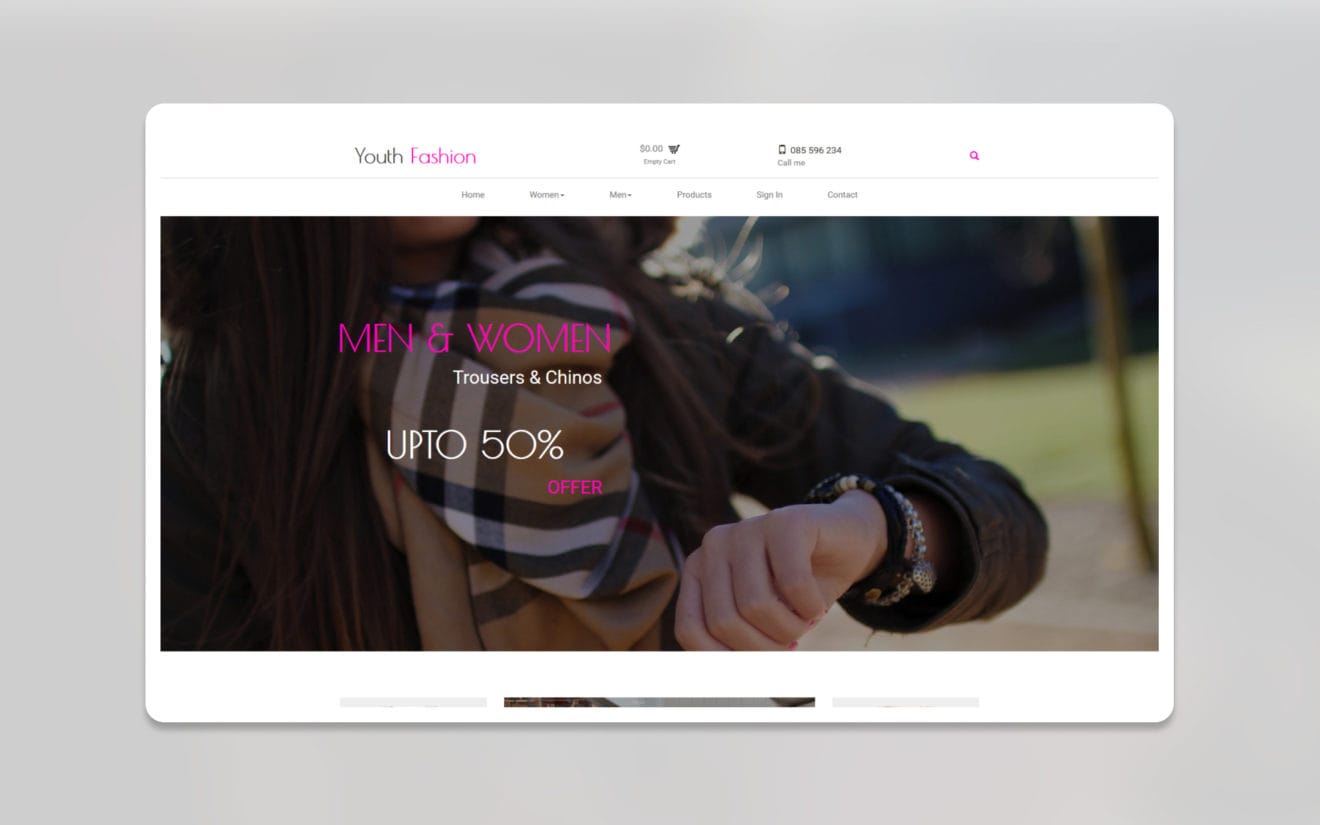 Youth fashion ecommerce website template