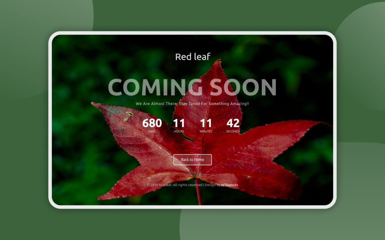 Red Leaf – Coming Soon Page Template