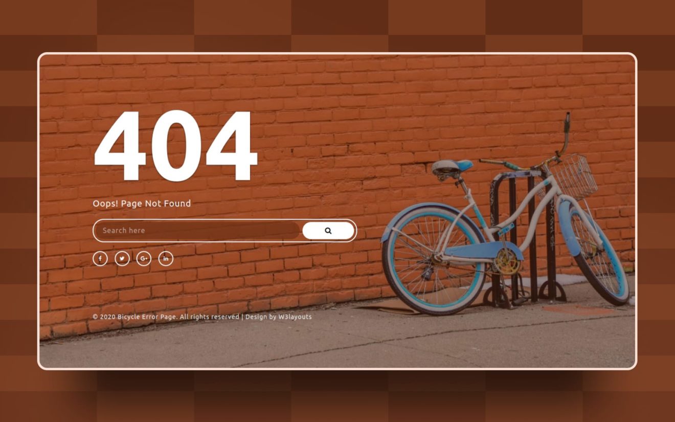Bicycle Error Page Website Element