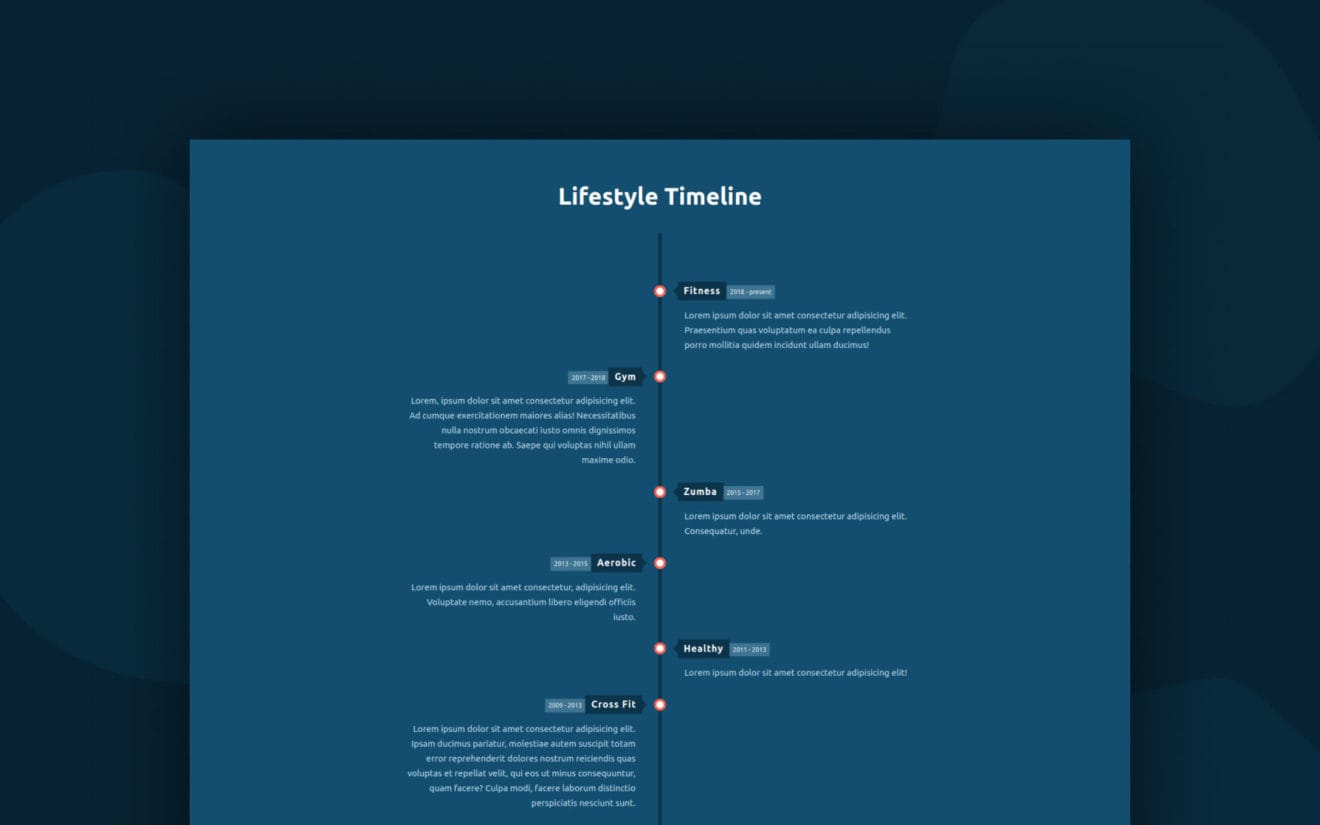 Lifestyle Timeline Web Element