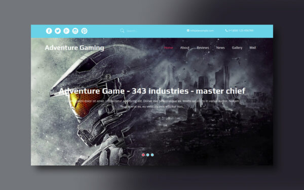 adventure gaming website template