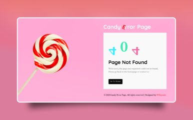 candy error page web element