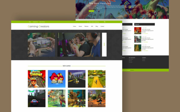 gaming creators gaming website template