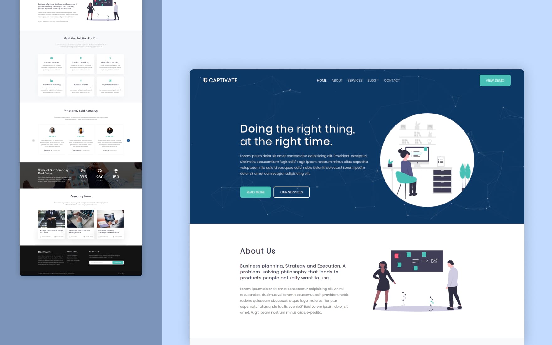 Captivate Website Template With Basic Business Website Template