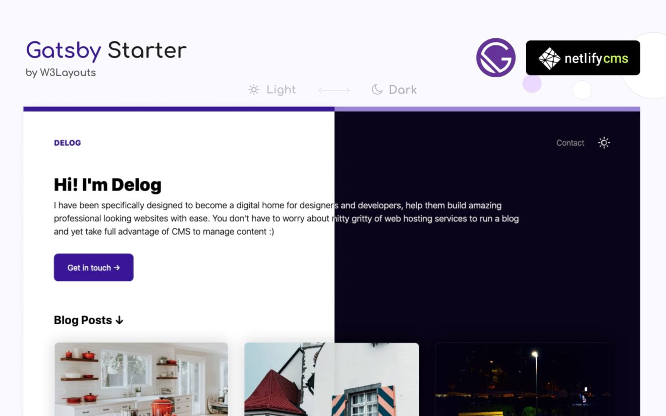 Delog — Gatsby Starter built with Netlify CMS