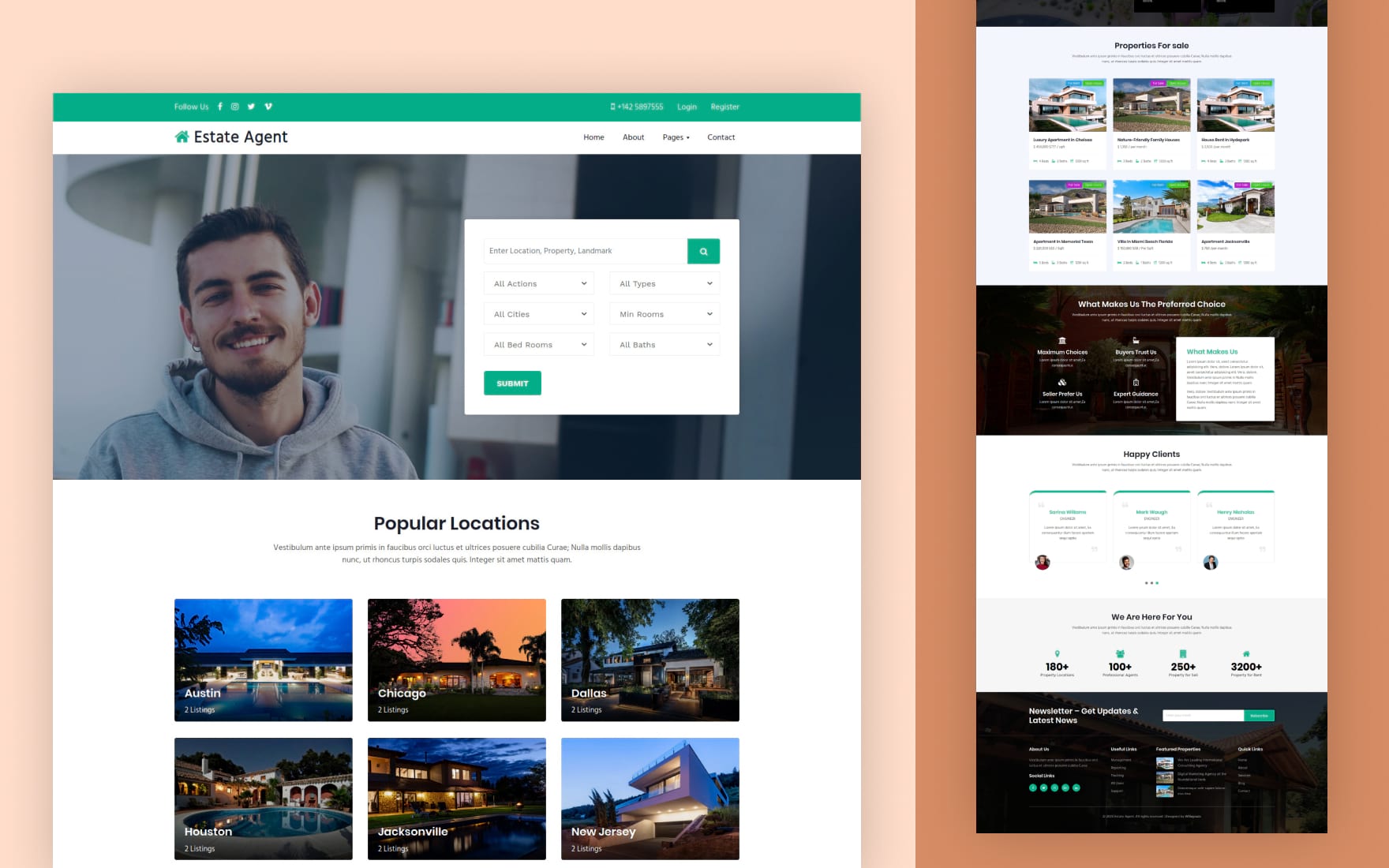 Real-estate Bootstrap Responsive Web Template Fee Download