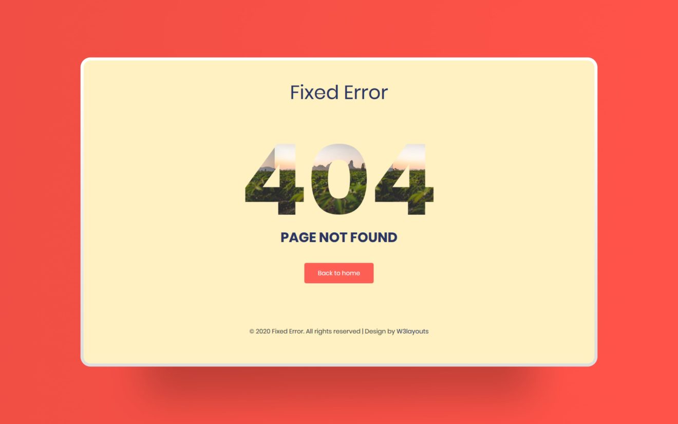 Fixed Page Error Web Element