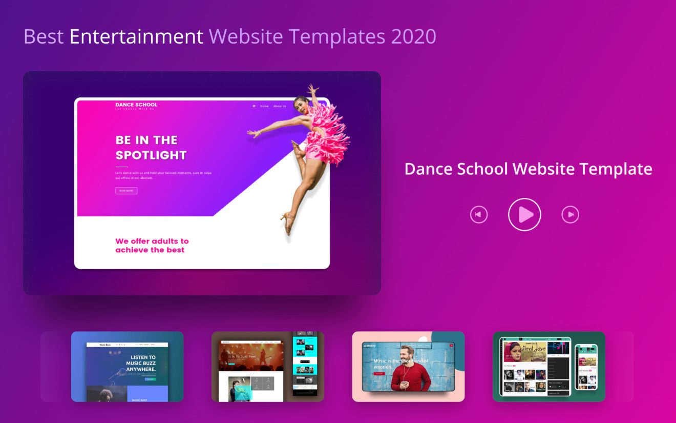 Best Free Entertainment Website Templates 2020