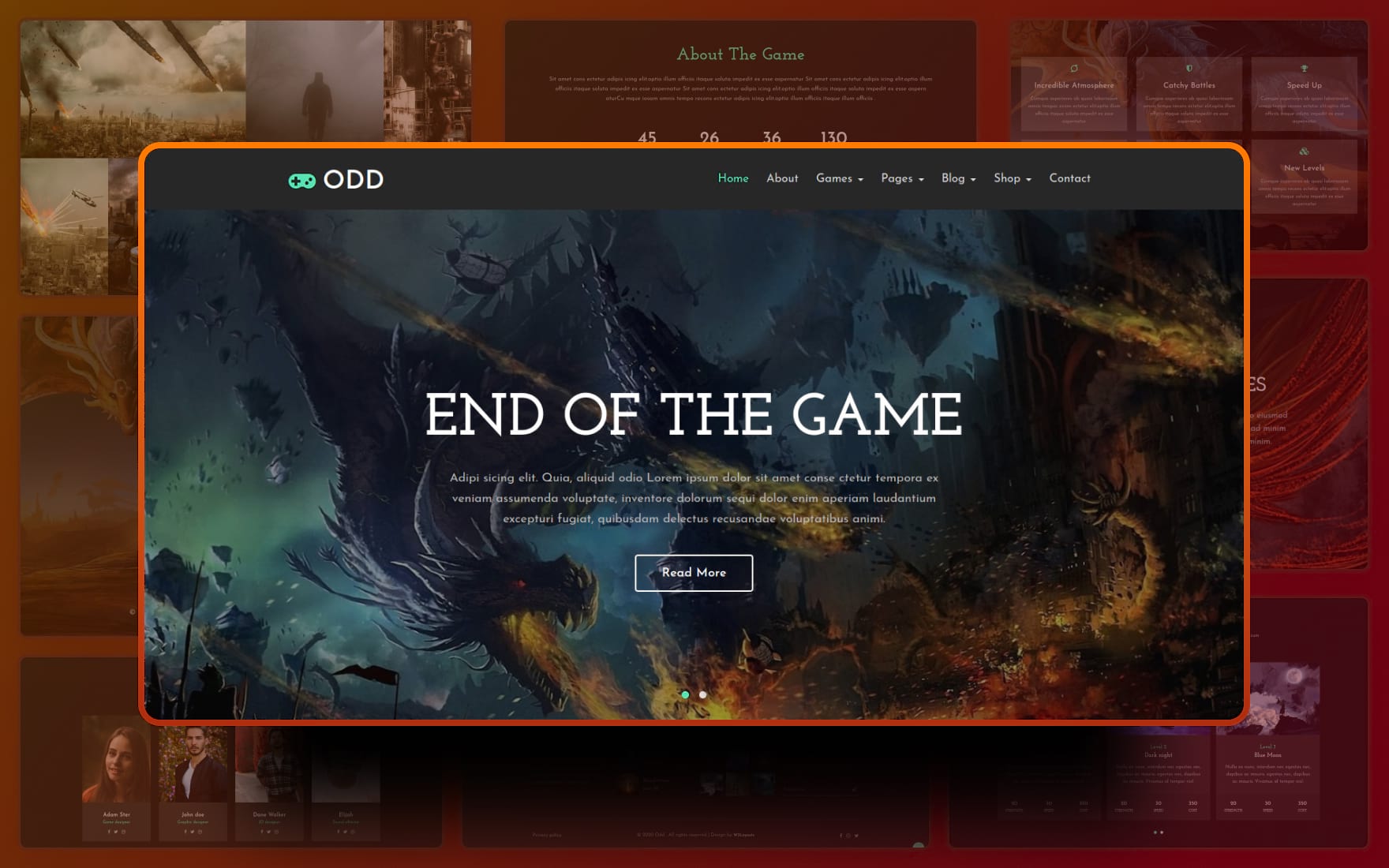 Online Gaming Website Template