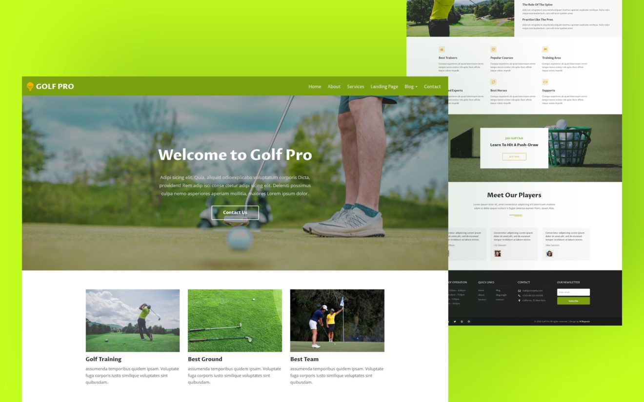 Golf Pro Website Template