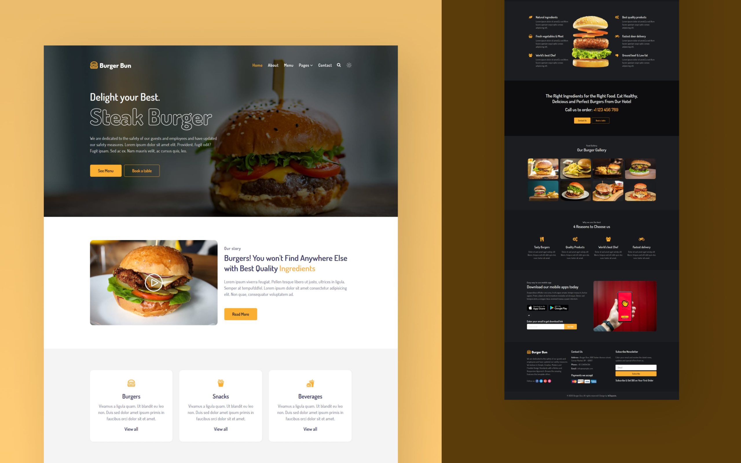 Burger Bun Website Template