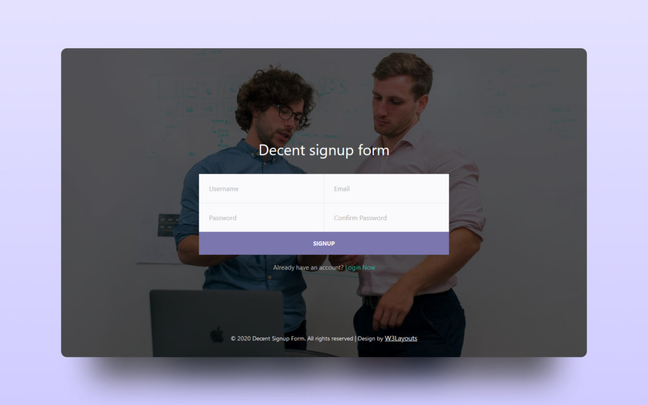 Decent Signup Form Web Element