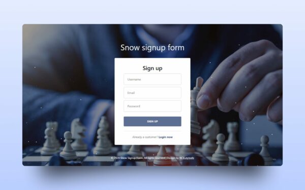 snow signup form