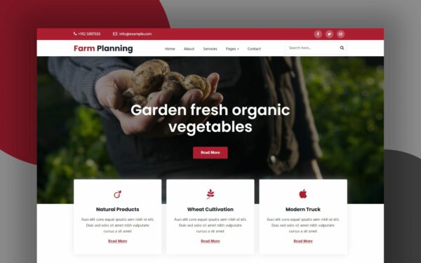 farm planning website template
