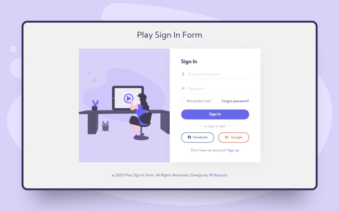 Play Sign In Form Web Element