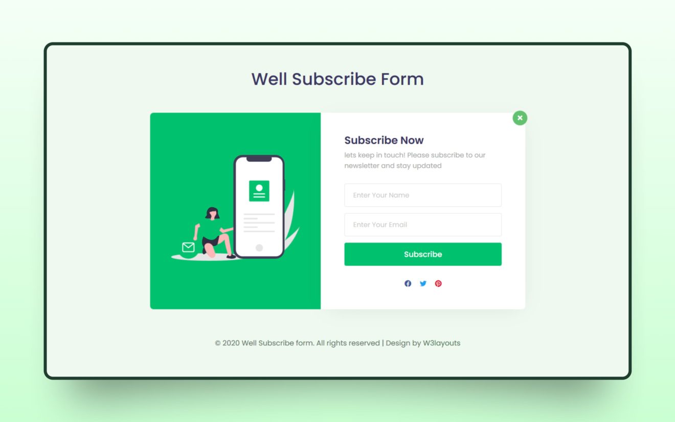 Well Subscribe Form Web Element