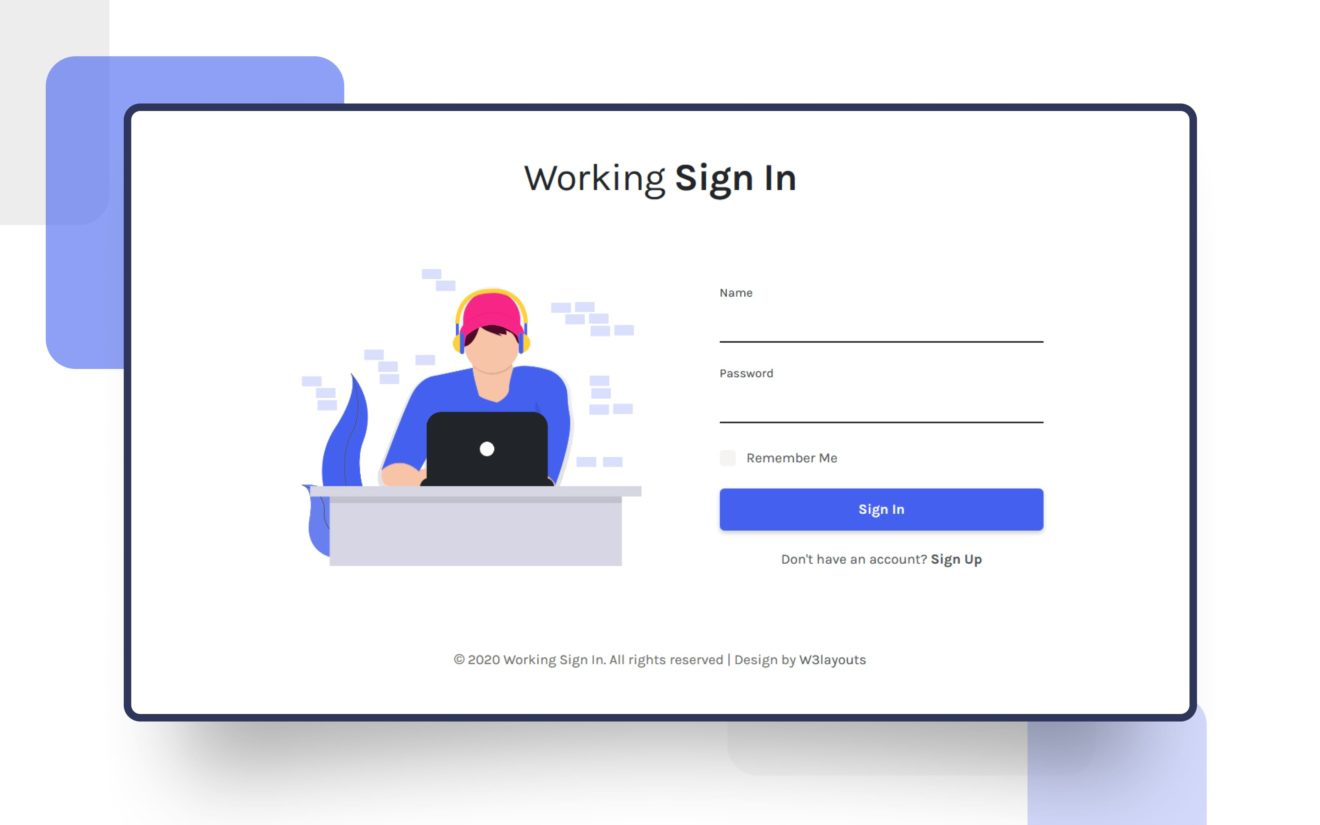 Working Sign-in Form Web Element