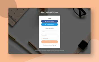 flat lay login form
