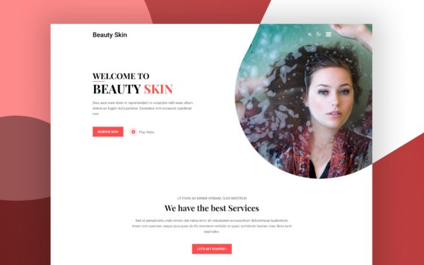 Beauty skin website template