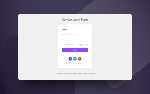 service login form