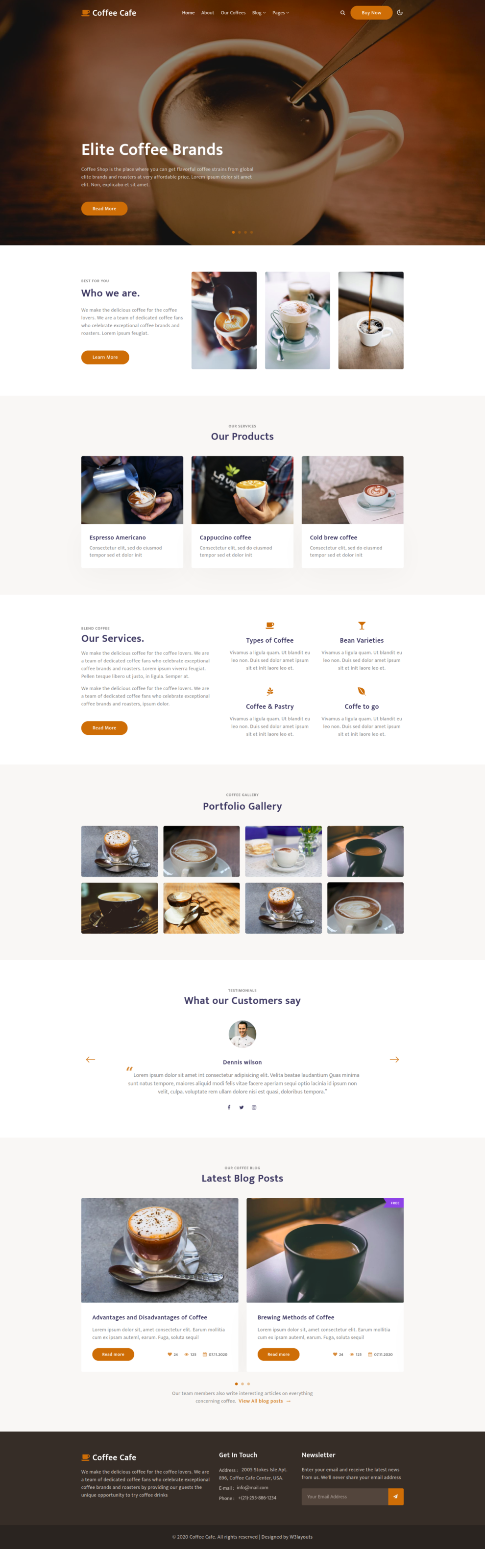 Coffee Cafe Website For Coffee Shop » Download Now! » W3Layouts