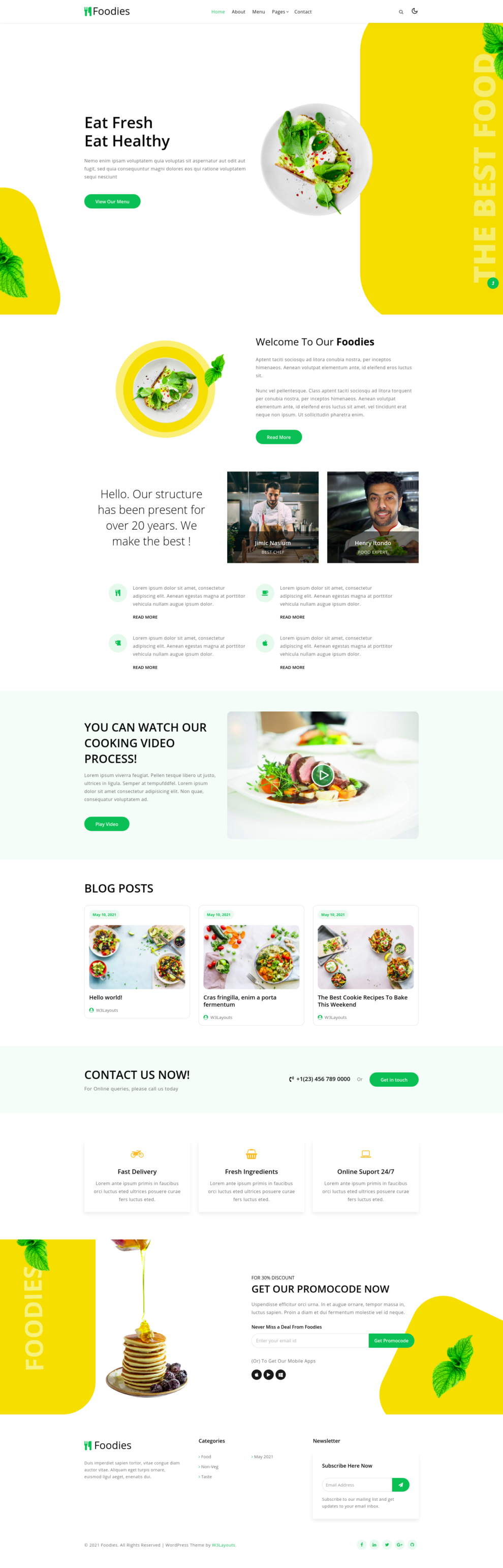 Foodies A Hotels And Restaurants Category Wordpress Theme W3layouts