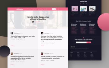 publication an blogging website template