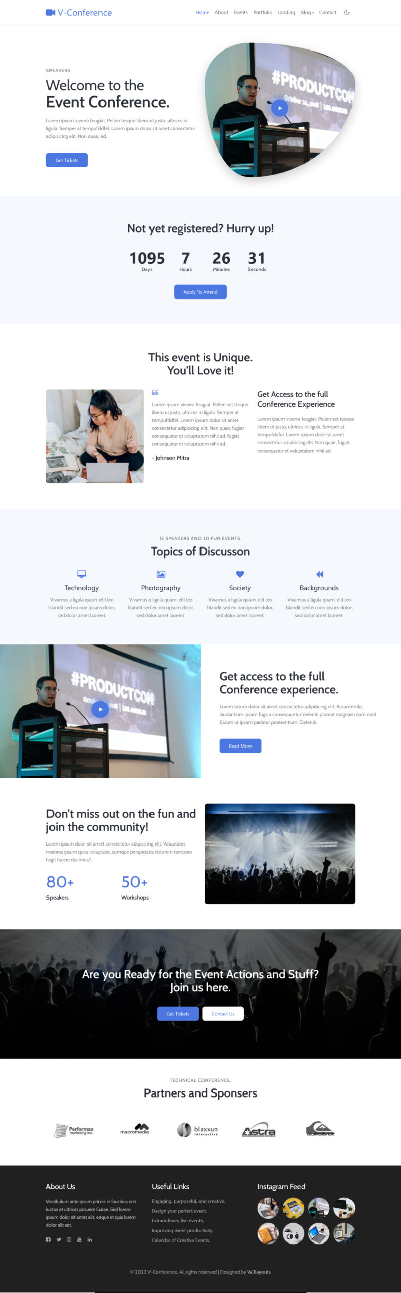 v-conference a corporate website template