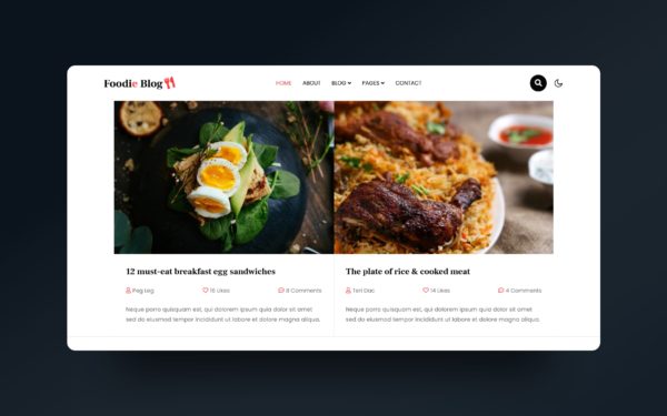 Foodie Blog a food blogging website template Featured Image