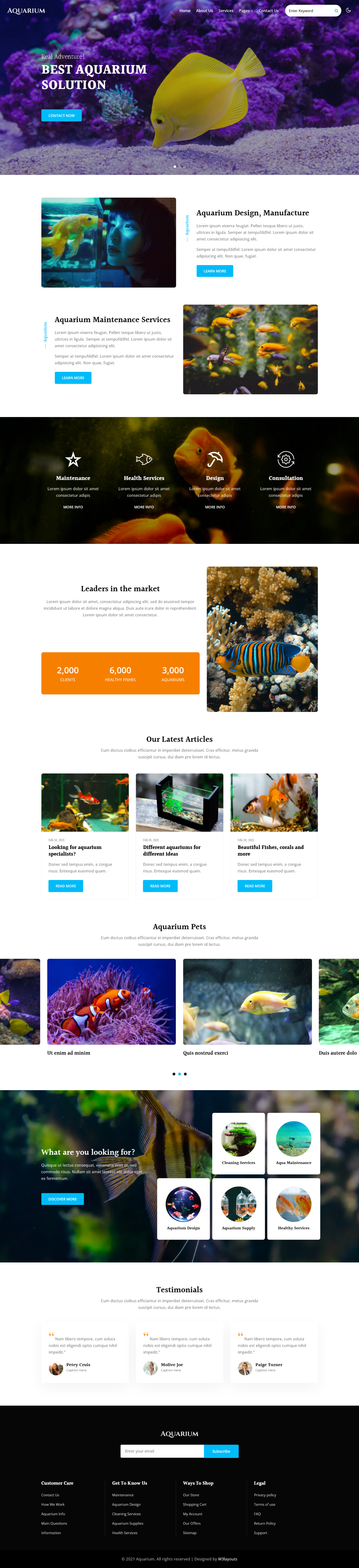 Animals and Pets Category Responsive Website Template - Home