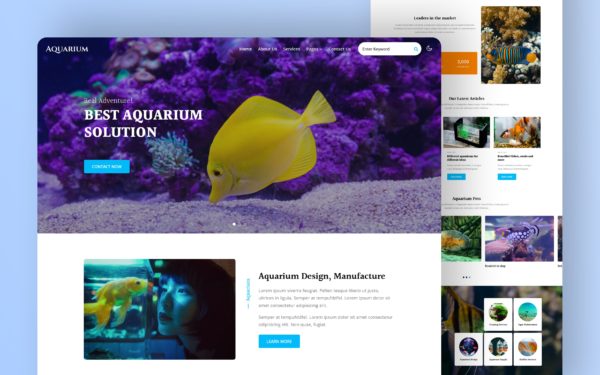 aquarium an animals and pets category website template