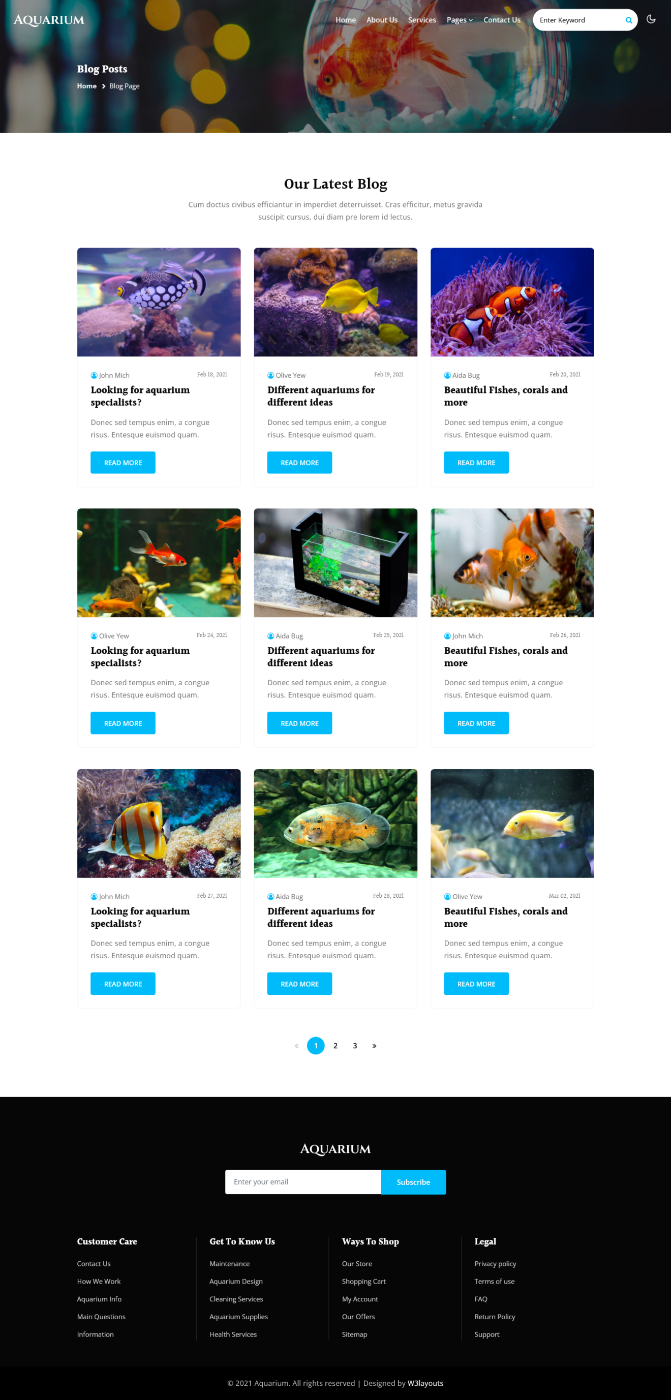 aquarium blog page