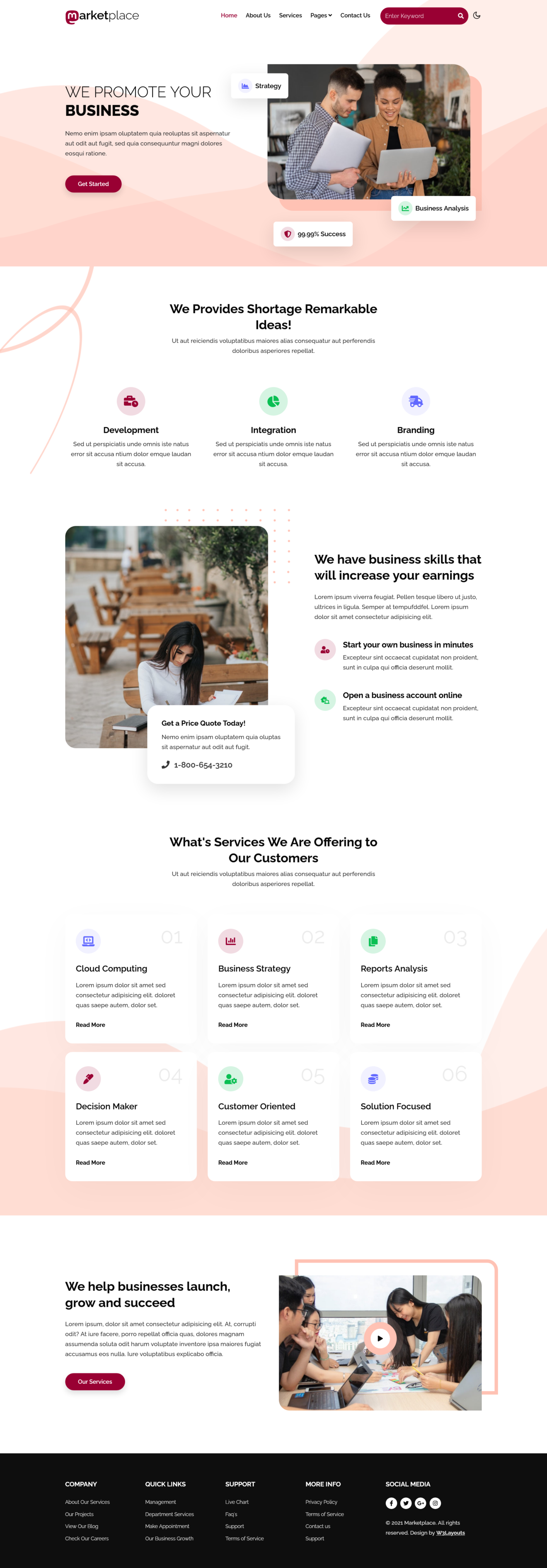 Marketplace - Corporate website template