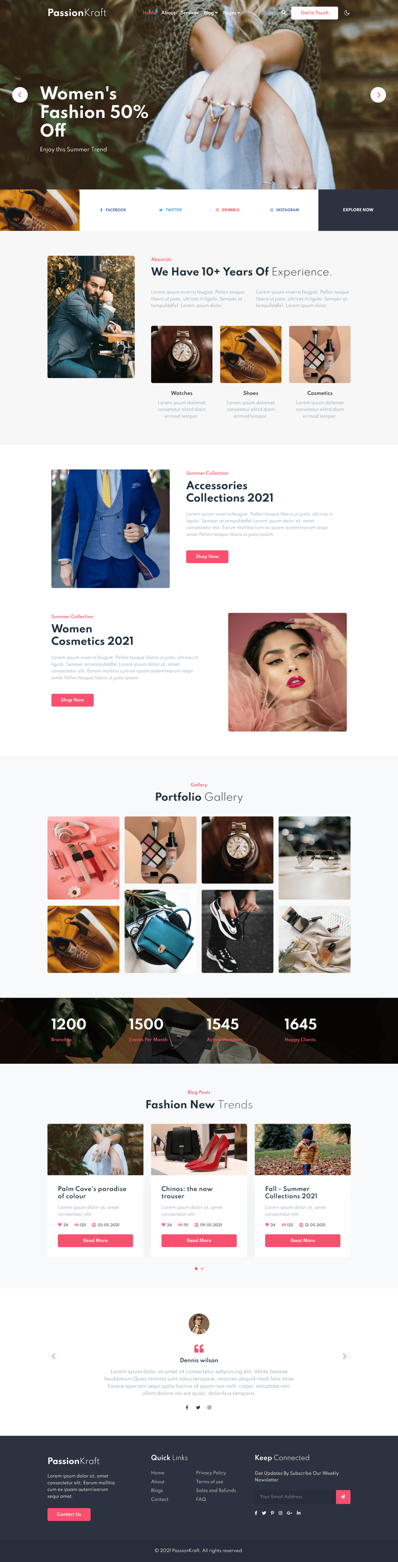 Passion kraft a fashion category website template - Home Page