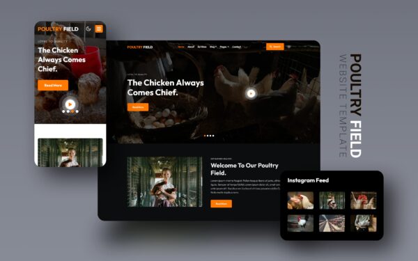 Poultry Field Website Template for poultry farming